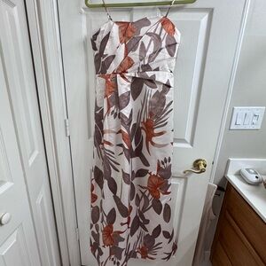 Fehaute Elegant Tropical Floral Print Spaghetti Strap Maxi Dress Size 2